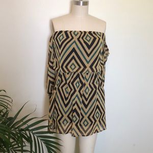 Chevron Print Off the Shoulder Dress